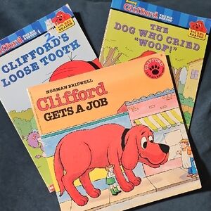 Clifford Book Trio - Gets a job, Loose tooth, The dog who cried woof